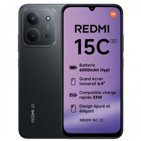 XIAOMI REDMI 15C 5G - SMARTPHONE 4GB/256GB - PANTALLA 6.9''- CAM 50/8MPX - BATERIA 6000 MAH - NEGRO + LPI*