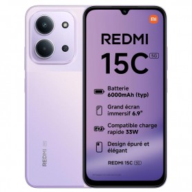 XIAOMI REDMI 15C 5G - SMARTPHONE 4GB/256GB - PANTALLA 6.9''- CAM 50/8MPX - BATERIA 6000 MAH - PURPURA + LPI*