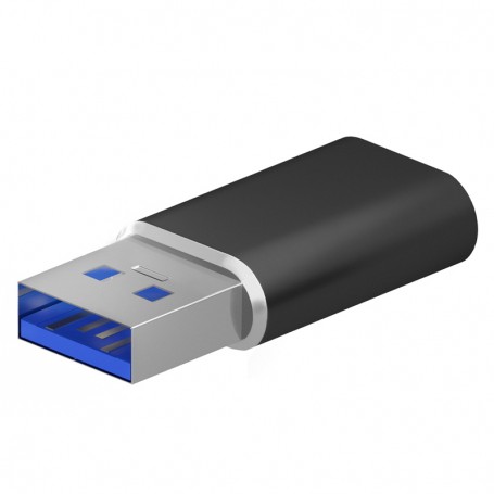 AISENS A108-0678 – MINI ADAPTADOR USB 3.2 GEN2 / USB 2.0 3A, TIPO USB-C/H-A/M - NEGRO