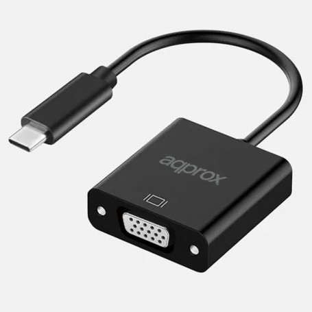 APPROX APPC50 - ADAPTADOR USB-C A VGA - RESOLUCION HASTA 1080/60HZ - 13CM - NEGRO