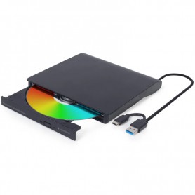 GEMBIRD  DVD-USB-031 - REGRABADORA DVD EXTERNA - CONEXION USB-A Y USB-C - NEGRO + LPI*