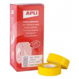 APLI CINTA ADHESIVA POLIPROPILENO 19MM X 33M - RESISTENTE AL AGUA Y A LA INTEMPERIE - FACIL DE CORTAR CON LAS MANOS - IDEAL PARA
