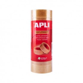 APLI PACK DE 8 CINTAS ADHESIVAS TRANSPARENTES 19 MM X 33 M