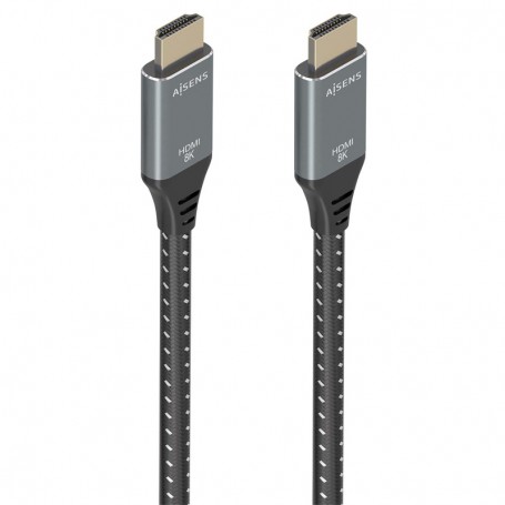 AISENS CABLE HDMI V2.1 ULTRA ALTA VELOCIDAD / HEC 8K@60HZ 48GBPS - A/M-A/M - 5M - COLOR GRIS
