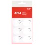 APLI PACK DE 12 COLGADORES AUTOADHESIVOS REDONDOS Ø 30MM - TRIANGULO METALICO DE SOPORTE - BASE ADHESIVA BLANCA - GRAN RESISTEN