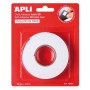APLI CINTA ADHESIVA DOBLE CARA FOAM 3D 19MM X 2.28M - ADHESION FUERTE Y DURADERA - IDEAL PARA MANUALIDADES Y DECORACION - BLANCO