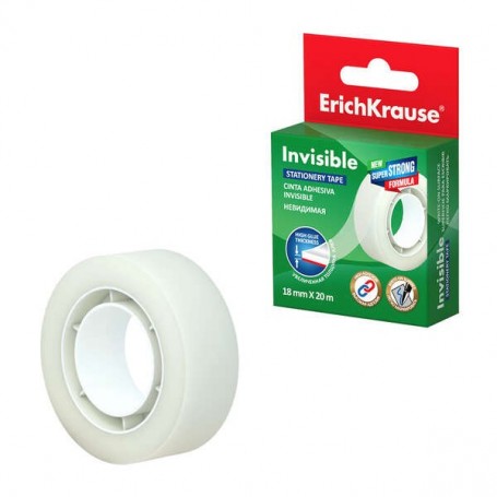 ERICHKRAUSE CINTA ADHESIVA INVISIBLE - 18MMX20M - TRANSPARENTE