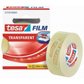 TESA TESAFILM CINTA AUTOADHESIVA TRANSPARENTE 19MMX33M - RESISTENTE AL DESGARRO - SIN PVC