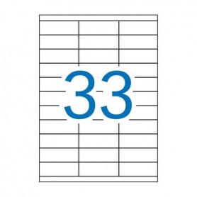 APLI PACK DE 3.300 ETIQUETAS RECTANGULARES 70X25.4MM - 100 HOJAS POR 33 ETIQUETAS - ADHESIVO PERMANENTE - CANTOS RECTOS - BLANCO