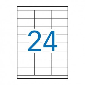 APLI PACK DE 2.400 ETIQUETAS RECTANGULARES 70X35MM - 100 HOJAS X 24 ETIQUETAS - ADHESIVO PERMANENTE - CANTOS RECTOS - BLANCO