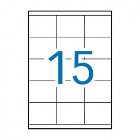 APLI PACK DE 1.500 ETIQUETAS RECTANGULARES 70X50,8MM - 100 HOJAS POR 15 ETIQUETAS - ADHESIVO PERMANENTE - CANTOS RECTOS - BLANCO