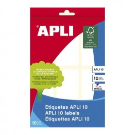 APLI PACK DE 60 ETIQUETAS 34 X 67MM - IDEAL PARA ESCRIBIR SOBRE ELLAS - ADHESIVO PERMANENTE - BLANCO