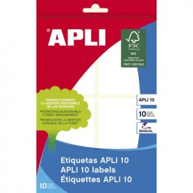 APLI PACK DE 40 ETIQUETAS RECTANGULARES 50X70MM - 10 HOJAS POR 4 ETIQUETAS - ADHESIVO PERMANENTE - CANTOS ROMOS - BLANCO