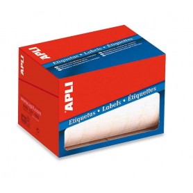 APLI ROLLO DE 900 ETIQUETAS RECTANGULARES 34X53MM - ADHESIVO PERMANENTE - CANTOS ROMOS - APTAS PARA ESCRITURA MANUAL - BLANCO