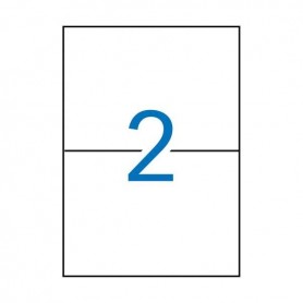 APLI PACK DE 1.000 ETIQUETAS RECTANGULARES 210X148MM - 500 HOJAS POR 2 ETIQUETAS - ADHESIVO PERMANENTE - CANTOS RECTOS - BLANCO