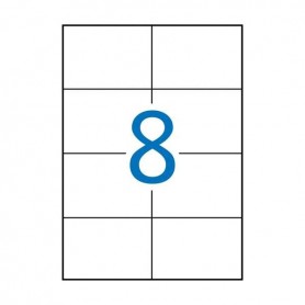 APLI PACK DE 4.000 ETIQUETAS RECTANGULARES 105X74MM - 500 HOJAS POR 8 ETIQUETAS - ADHESIVO PERMANENTE - CANTOS RECTOS - BLANCO