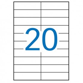 APLI PACK DE 300 ETIQUETAS RECTANGULARES 21 X 74.6MM - FORMATO A5 - 15 HOJAS POR 20 ETIQUETAS - ADHESIVO PERMANENTE - CANTOS REC