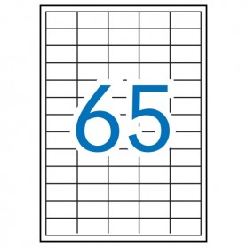 APLI PACK DE 6.500 ETIQUETAS RECTANGULARES 38 X 21.2MM - 100 HOJAS POR 65 ETIQUETAS - ADHESIVO REMOVIBLE - CANTOS RECTOS - BLANC