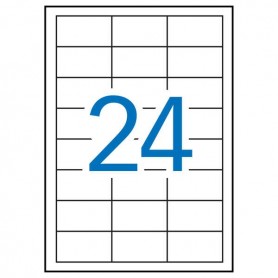 APLI PACK DE 2.400 ETIQUETAS BLANCAS CANTOS RECTOS 64.6 X 33.8MM - ADHESIVO REMOVIBLE - APTAS PARA IMPRESORA Y FOTOCOPIADORA