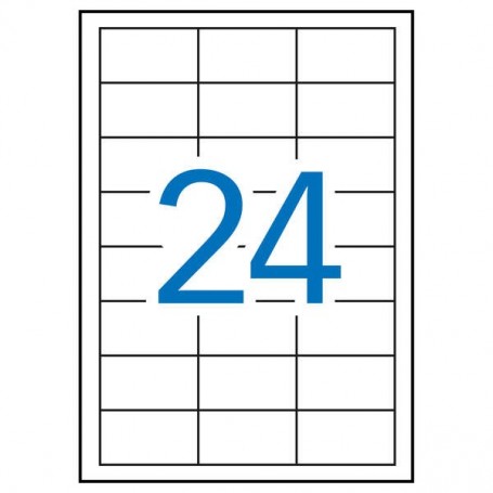 APLI PACK DE 2.400 ETIQUETAS BLANCAS CANTOS RECTOS 64.6 X 33.8MM - ADHESIVO REMOVIBLE - APTAS PARA IMPRESORA Y FOTOCOPIADORA