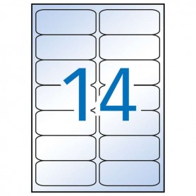 APLI PACK DE 140 ETIQUETAS TRANSPARENTES 99.1X38.1MM - ADHESIVO PERMANENTE - 10 HOJAS CON 14 ETIQUETAS - CANTOS ROMOS