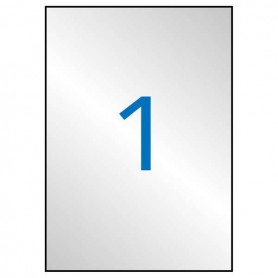 APLI PACK DE 20 ETIQUETAS 210X 297MM - ADHESIVO PERMANENTE - CANTOS RECTOS - PLATA