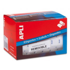 APLI ROLLO DE 2.520 ETIQUETAS PVP 16X22MM - TEXTO PREIMPRESO CON LAS SIGLAS PVP - ADHESIVO REMOVIBLE - BLANCO