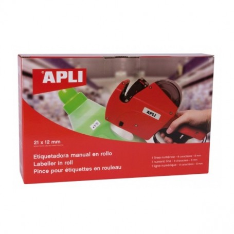 APLI MAQUINA ETIQUETADORA DE PRECIOS 1 LINEA 8 CARACTERES - FACIL USO - CAMBIO RAPIDO DE DIGITOS - INSTALACION SENCILLA DE ROLLO