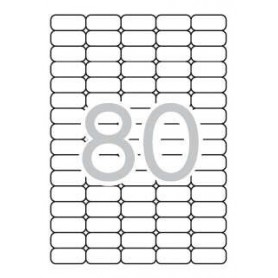 APLI PACK DE 2.000 ETIQUETAS 35.6X16.9MM - 25 HOJAS POR 80 ETIQUETAS - ADHESIVO REMOVIBLE - CANTOS ROMOS - APTAS PARA IMPRESION 