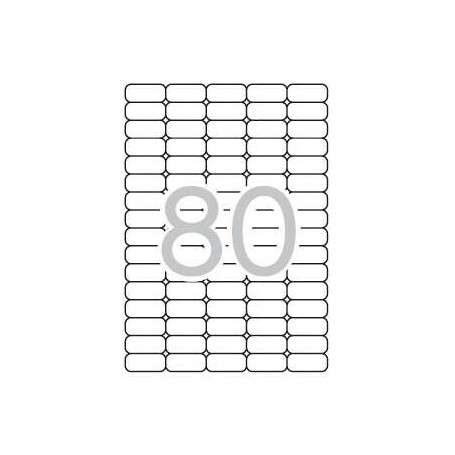 APLI PACK DE 2.000 ETIQUETAS 35.6X16.9MM - 25 HOJAS POR 80 ETIQUETAS - ADHESIVO REMOVIBLE - CANTOS ROMOS - APTAS PARA IMPRESION 