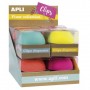 APLI FLUOR COLLECTION EXPOSITOR DE CLIPS - Ø 70X60 MM - 8 DISPENSADORES EN 4 COLORES - TAPA MAGNETICA "SOFT TOUCH" - INCLUYE 50