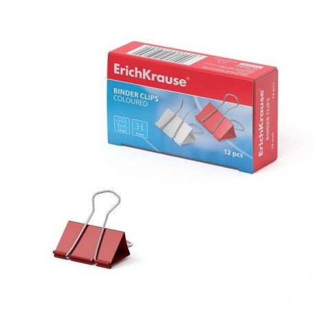 ERICHKRAUSE PINZAS PARA PAPELES DE COLORES - 19MM - RESISTENCIA MEJORADA - CAPACIDAD HASTA 70 HOJAS - METALICO
