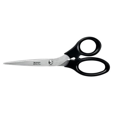 LEITZ TIJERAS DE ACERO INOXIDABLE 20CM - AGARRE ERGONOMICO - NEGRO