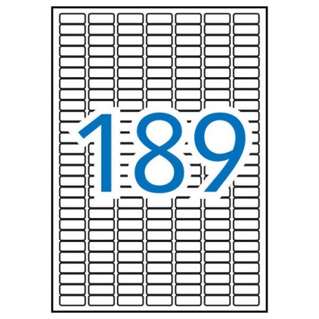 APLI PACK DE 1.890 ETIQUETAS RECTANGULARES 25.4X10MM - 10 HOJAS POR 189 ETIQUETAS - ADHESIVO PERMANENTE - CANTOS ROMOS - APTAS P