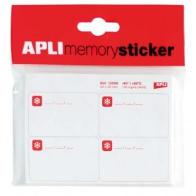 APLI MEMORY STICKER PACK DE 140 ETIQUETAS ESPECIAL PARA CONGELAR 50X30MM - 35 HOJAS X 4 ETIQUETAS - CANTOS ROMOS - ADHESIVO REMO