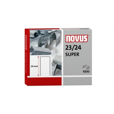 NOVUS 23/24 SUPER CAJA DE 1000 GRAPAS 23/24 GALVANIZADAS PARA GRAPADORAS DE GRUESOS