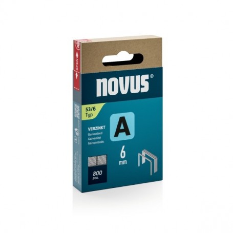 NOVUS A TIPO 53 CAJA DE 800 GRAPAS 53/6 GALVANIZADAS - PATILLA DE 6MM