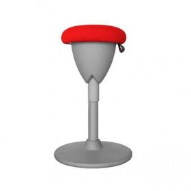 CROMAD DESIGN TABURETE MULTIUSOS - ASIENTO CON ALTURA AJUSTABLE - GIRO DE 360º - TEJIDO A PRUEBA DE AGUA - ROJO/GRIS