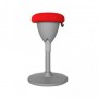 CROMAD DESIGN TABURETE MULTIUSOS - ASIENTO CON ALTURA AJUSTABLE - GIRO DE 360º - TEJIDO A PRUEBA DE AGUA - ROJO/GRIS