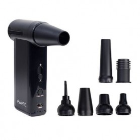 EWENT PISTOLA DE AIRE COMPRIMIDO - ASPIRADOR, BOMBA DE VACIO E INFLADOR - 8 VELOCIDADES -130000 RPM  - BATERIA DE 5000MAH - NEGR
