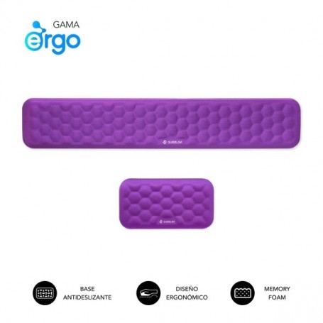 SUBBLIM PACK ERGO AIRPADDING REPOSAMUÑECAS PARA TECLADO Y RATON - ESPUMA VISCOELASTICA 65D - TEJIDO AIRMESH TRANSPIRABLE - B