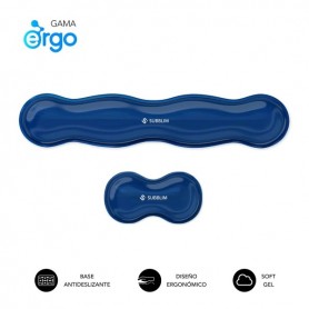 SUBBLIM PACK ERGO CRYSTAL FLEX REPOSAMUÑECAS PARA TECLADO Y RATON - GEL REFRIGERANTE AUTOAJUSTABLE - DISEÑO ONDULADO ERG