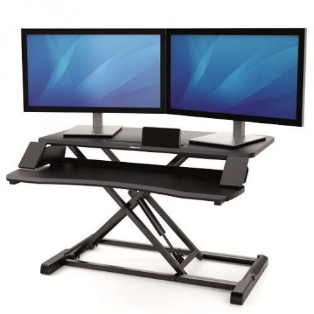 FELLOWES SIT-STAND CORSIVO ESTACIÓN DE TRABAJO - SISTEMA DE MUELLE A GAS - AMPLIA PLATAFORMA SUPERIOR - PLATAFORMA INFERIOR PAR
