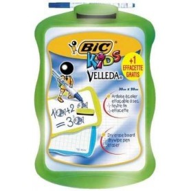 BIC VELLEDA KIDS PIZARRA ESCOLAR BLANCA Y MILIMETRADA + 1 MARCADOR VELLEDA AZUL + 1 BORRADOR - DIMENSIONES: 20X30CM -ES ALEATORI