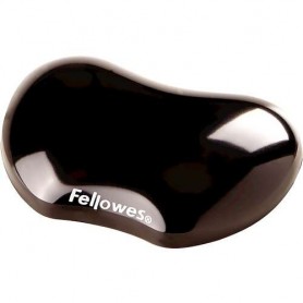 FELLOWES CRYSTAL REPOSAMUÑECAS FLEXIBLE DE GEL - RESISTENTE A LAS MANCHAS - NEGRO