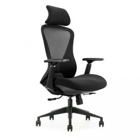 CROMAD GAMA SENIOR SE5000 SILLA DE OFICINA - PISTON DE GAS DE GRADO 4 - SOPORTES LUMBAR Y CERVICAL AJUSTABLES - RESPALDO DE MALL