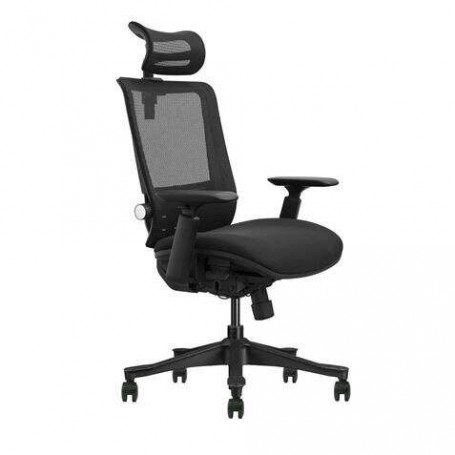 CROMAD SENIOR SE1100 SILLA DE OFICINA - ALTURA Y PROFUNDIDAD DE ASIENTO AJUSTABLE - REPOSACABEZAS, REPOSABRAZOS 3D Y SOPORTE LUM