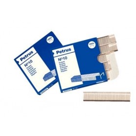 PETRUS CAJA DE 1000 GRAPAS Nº10 GALVANIZADAS - HASTA 10 HOJAS - PATILLA DE 4MM