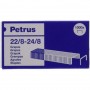 PETRUS CAJA DE 1000 GRAPAS 22/8-24/8 COBREADAS - HASTA 40 HOJAS - PATILLA DE 8MM