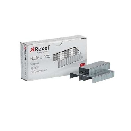 REXEL CAJA DE 1000 GRAPAS 24/6 Nº16 - HASTA 20 HOJAS - ACERO DE ALTA CALIDAD - PATILLA DE 6MM